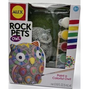 ALEX Craft Rock Pets Owl Paint Your Own Weatherproof Companion Kit Sealed